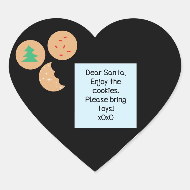 Dear Santa - Please Bring Toys Heart Sticker (Front)