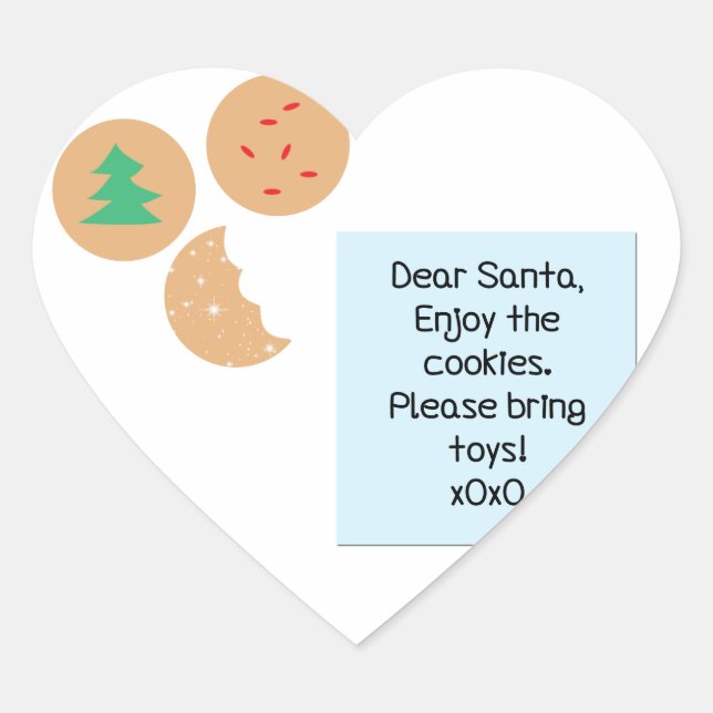Dear Santa - Please Bring Toys Heart Sticker (Front)