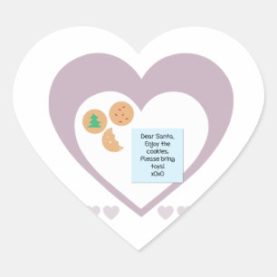 Dear Santa - Please Bring Toys Heart Sticker