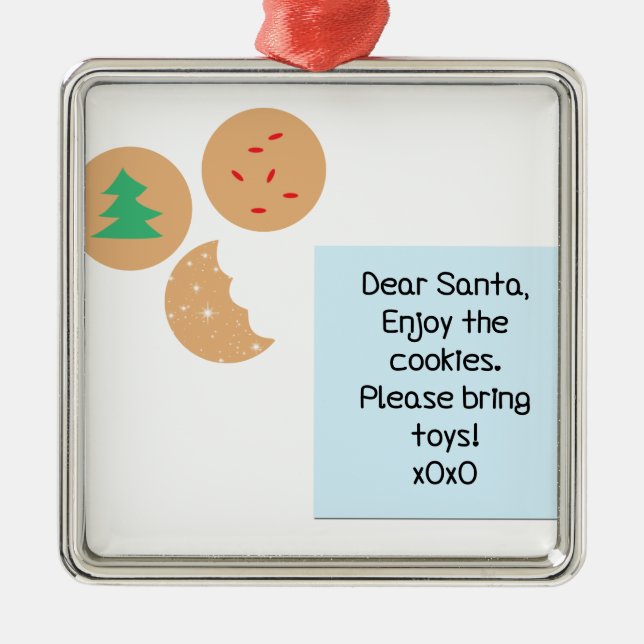 Dear Santa - Please Bring Toys Metal Tree Decoration (Front)