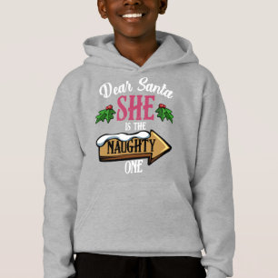 Dear Santa She Is The Naughty One Funny Matching