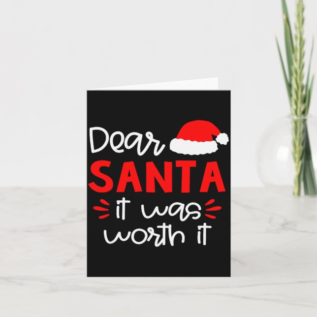 Dear Santa Shirt Funny Matching Family Christmas P Card (Front)