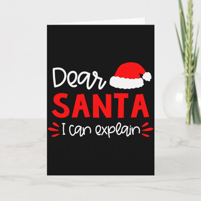 Dear Santa Shirt Funny Matching Family Christmas P Card (Front)