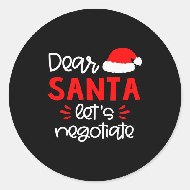 Dear Santa Shirt Funny Matching Family Christmas P Classic Round Sticker (Front)