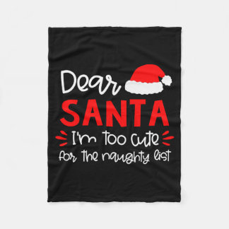 Dear Santa Shirt Funny Matching Family Christmas P Fleece Blanket