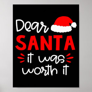 Dear Santa Shirt Funny Matching Family Christmas P Poster