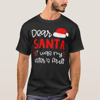 Dear Santa  Siblings Matching Family Christmas Paj T-Shirt