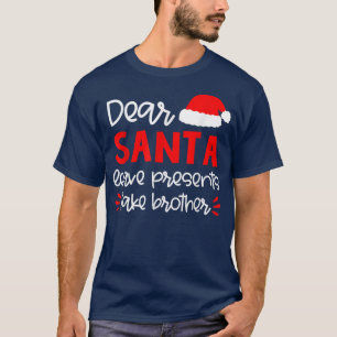 Dear Santa Siblings Matching Family Christmas Paj T-Shirt