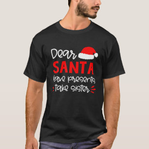 Dear Santa Siblings Matching Family Christmas Paja T-Shirt