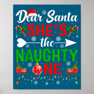 Dear santa the naughty one couples christmas poster