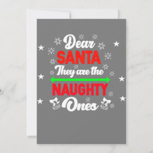 Dear Santa They Are Naughty Funny Christmas Family Invitation