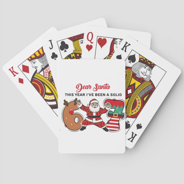 Dear Santa This Year I've been Solid 6 7 Six Seven Playing Cards (Back)