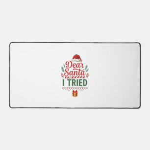 Dear Santa Tried Christmas Hat Present Box Desk Mat