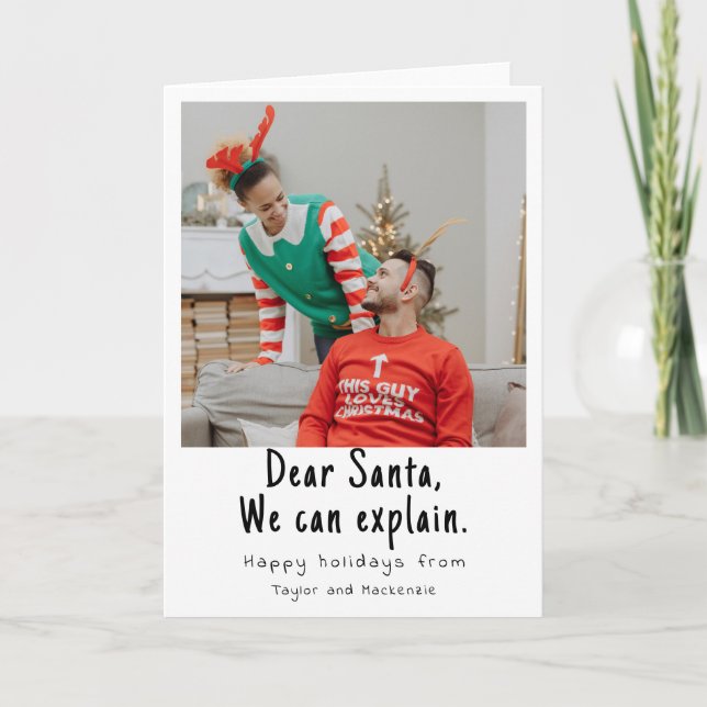 Dear Santa We Can Explain Christmas Photo Holiday Card (Front)