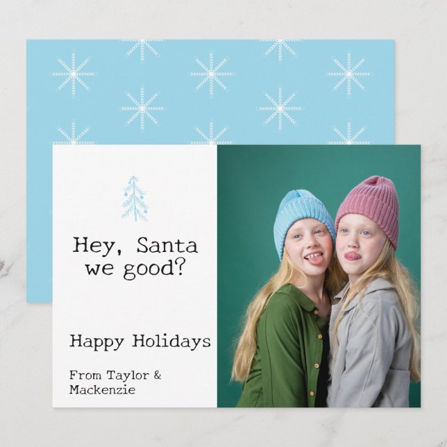 Dear Santa we good Christmas Personalised Holiday Card (Front/Back)