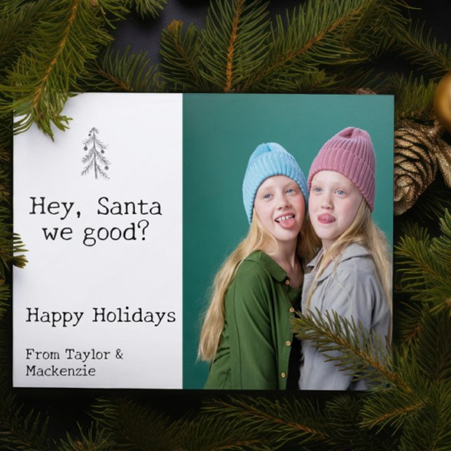 Dear Santa we good Christmas Personalised Holiday Card (Dear Santa we good Christmas Personalized Holiday Card by Ricaso A fun greetings card with humor)