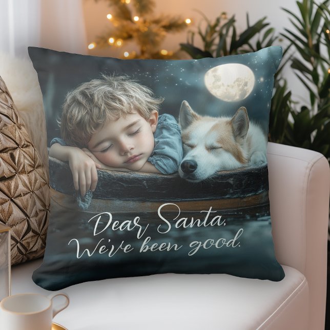 Dear Santa We've Been Good Holiday Photo Cushion (Creator Uploaded)
