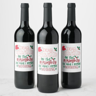 Dear Santa Wine Label