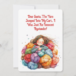 Dear Santa Yarn Shopping Excuse Funny Knitter's  Holiday Card