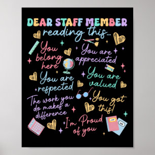 Dear Staff Member Reading This School Front Office Poster
