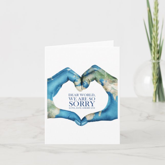 Dear World Were Sorry Vintage  Card (Front)