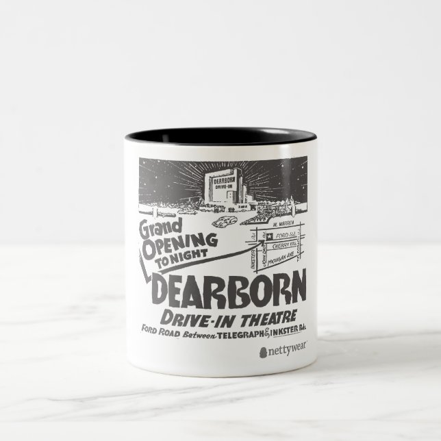 Dearborn Drive In Grand Opening Retro Mug (Center)