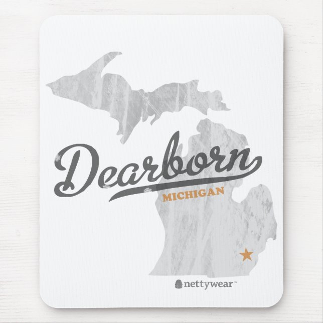 Dearborn Michigan Map Retro Mousepad (Front)