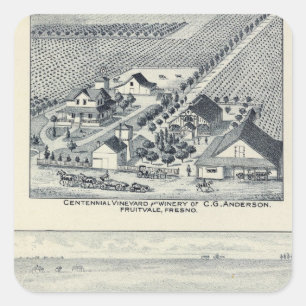 Deardorff and Centennial Vineyards, California Square Sticker