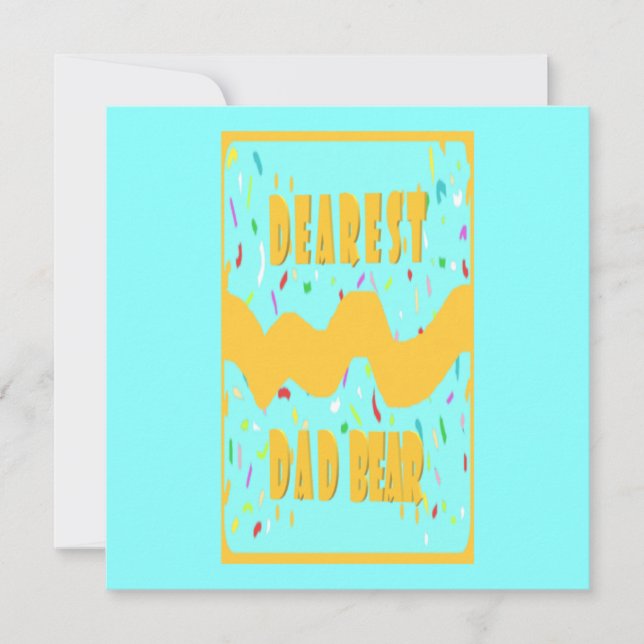 Dearest Dad Bear fun design med blue mustard colou (Front)