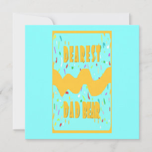 Dearest Dad Bear fun design med blue mustard colou