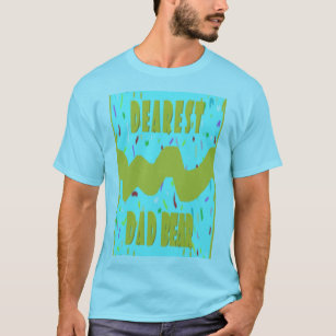 Dearest Dad Bear fun design med blue mustard colou T-Shirt