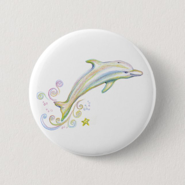 Dearest Dolphin 6 Cm Round Badge (Front)