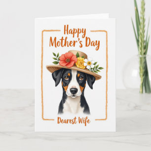 Dearest Wife Floral Canine Card