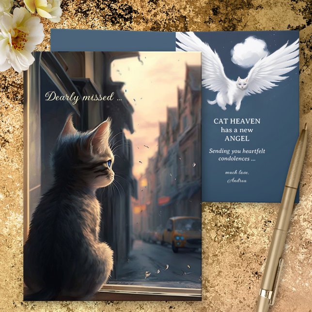 Dearly Missed Angel Cat Sympathy Card (Creator Uploaded)