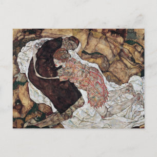death and girl painting by Egon Schiele Postcard