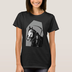 Death And His Horse Halloween Skeleton T-Shirt