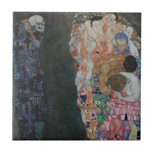Death and Life by Gustav Klimt Vintage Art Nouveau Ceramic Tile