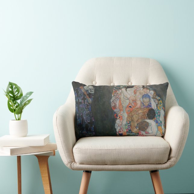 Death and Life by Gustav Klimt Vintage Art Nouveau Lumbar Cushion (Chair)