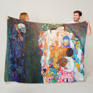 Death and Life, Gustav Klimt Fleece Blanket