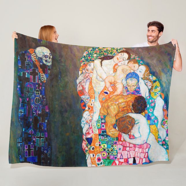 Death and Life, Gustav Klimt Fleece Blanket (In Situ)