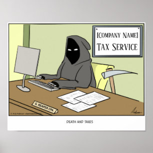 Death and Taxes personalised poster