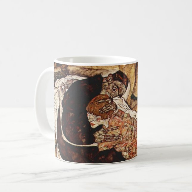 Death And The Maiden by Egon Schiele Coffee Mug (Front Left)