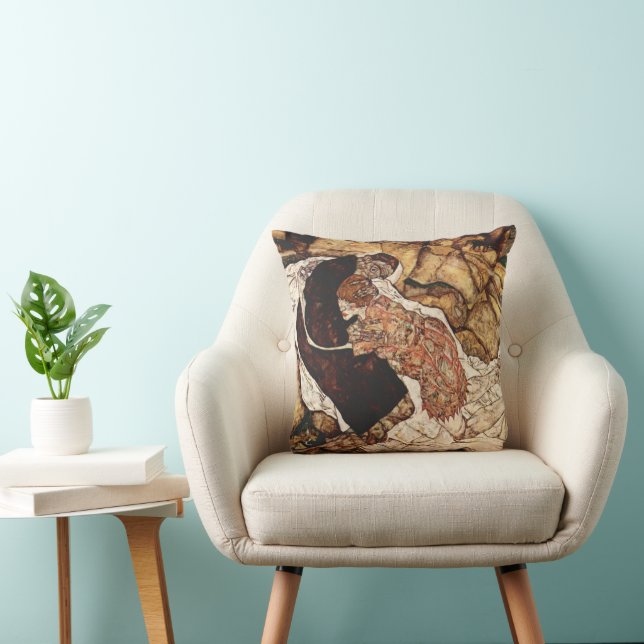 Death And The Maiden by Egon Schiele Cushion (Chair)