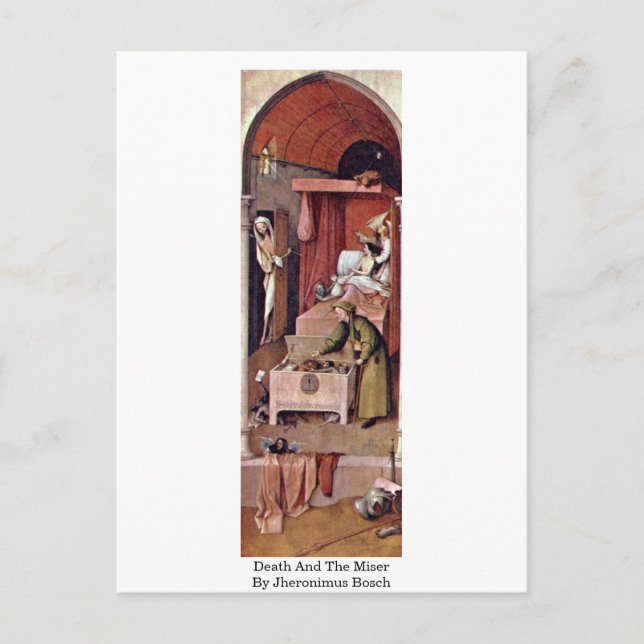 Death And The Miser By Jheronimus Bosch Postcard (Front)