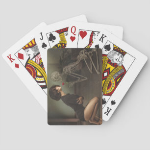 Death and the Young Woman Playing Cards