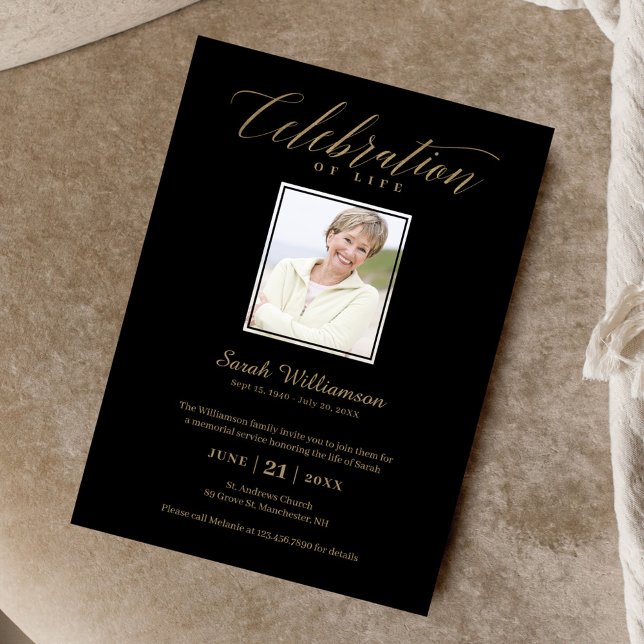 Death Anniversary Celebration of Life Photo Memory Invitation (Creator Uploaded)