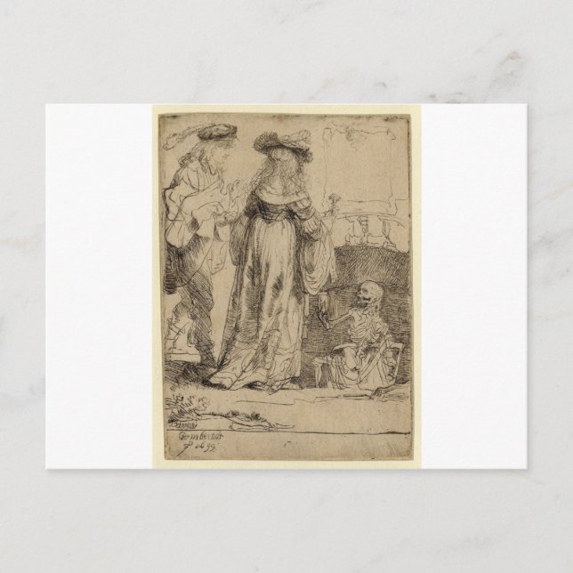 Death appearing to a wedded couple by Rembrandt Postcard (Front)