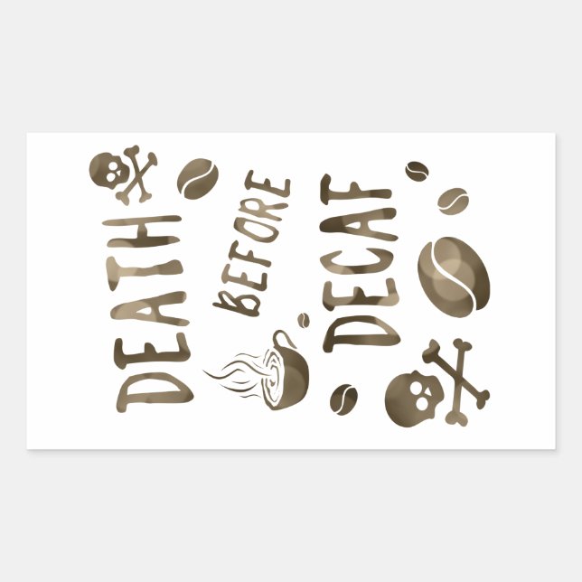 death before decaf bokeh rectangular sticker (Front)