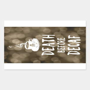 death before decaf bokeh rectangular sticker