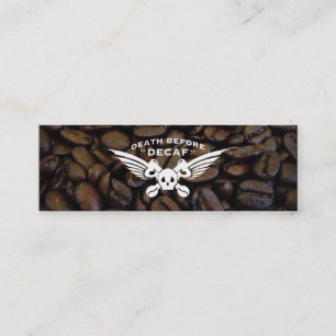 death before decaf coffee beans mini business card